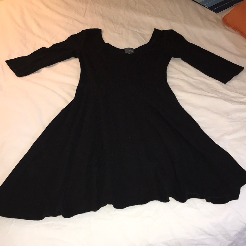 black cotton skater dress